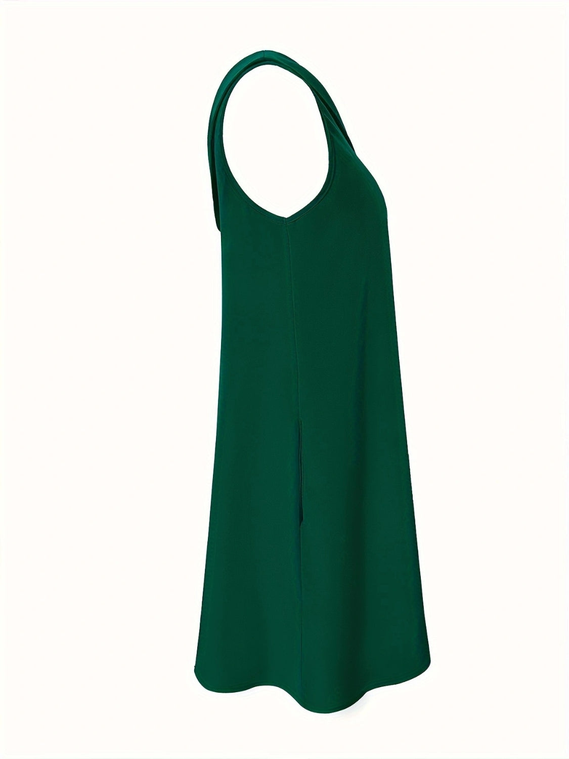 Asymmetrical Neck Sleeveless Mini Dress