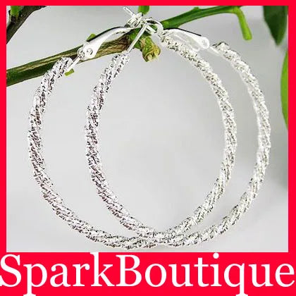 Spark Wholesale 50mm Basketball Wives Steel Color Bamboo Hoops Earrings Hip hop Earrings