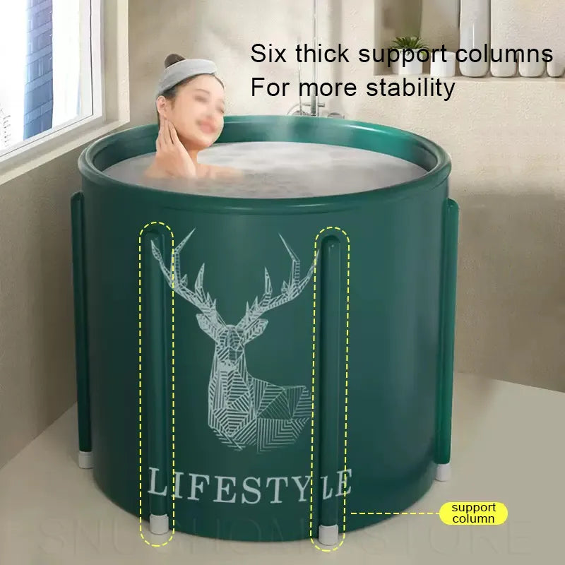 Portable Collapsible Bath Bucket Bathtub Large Capacity Bathroom Ice Bath Winter Shower Bathing Artifact Free Installation