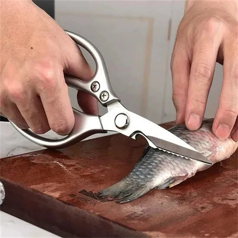 Kitchen Powerful Scissors Chicken Bone Scissors Stainless Steel Multi-Function Bottle Opener Scissors Fish Scale Scissors SK5